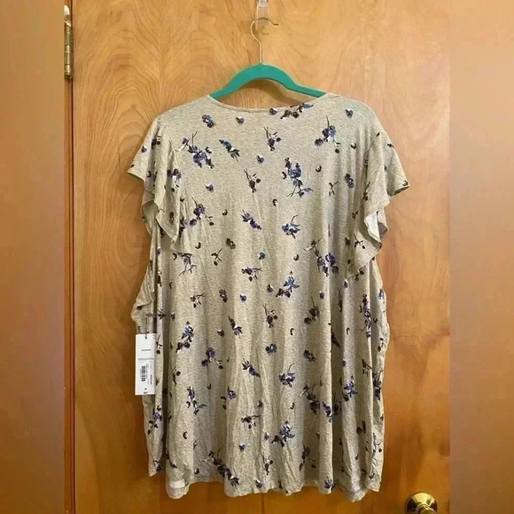 Liz Claiborne Top Beige Floral Turtle Dove Size 3x NWT - Picture 10 of 10